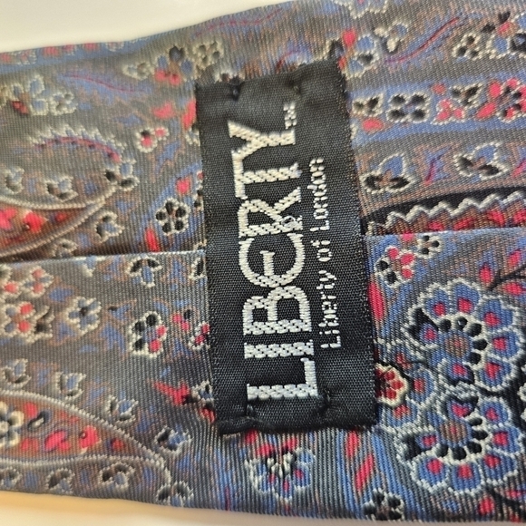 VINTAGE Liberty of London silk tie. Tiny hole on back side see 4th pic. Pl - Picture 2 of 7
